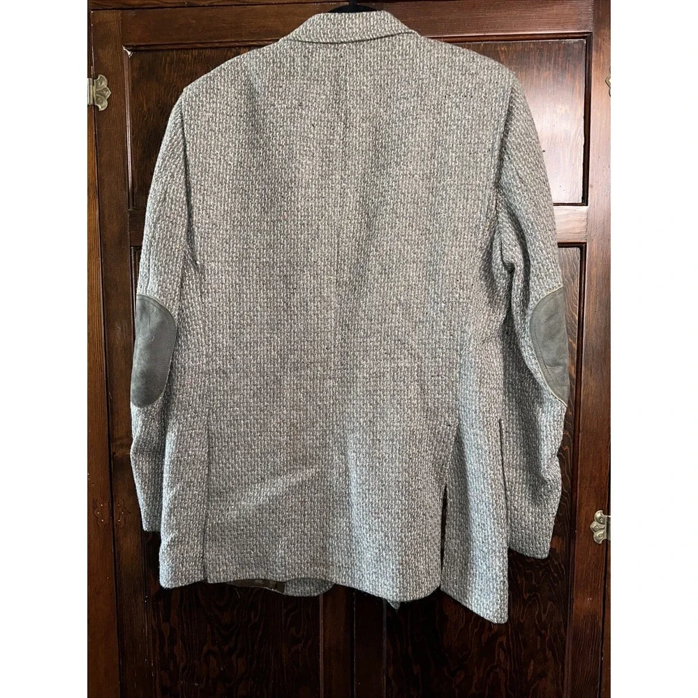 LEVIS Men`s 44L Gray/Blue Tweed WESTERN WEAR Blazer JACKET Rockabilly Elbow pads